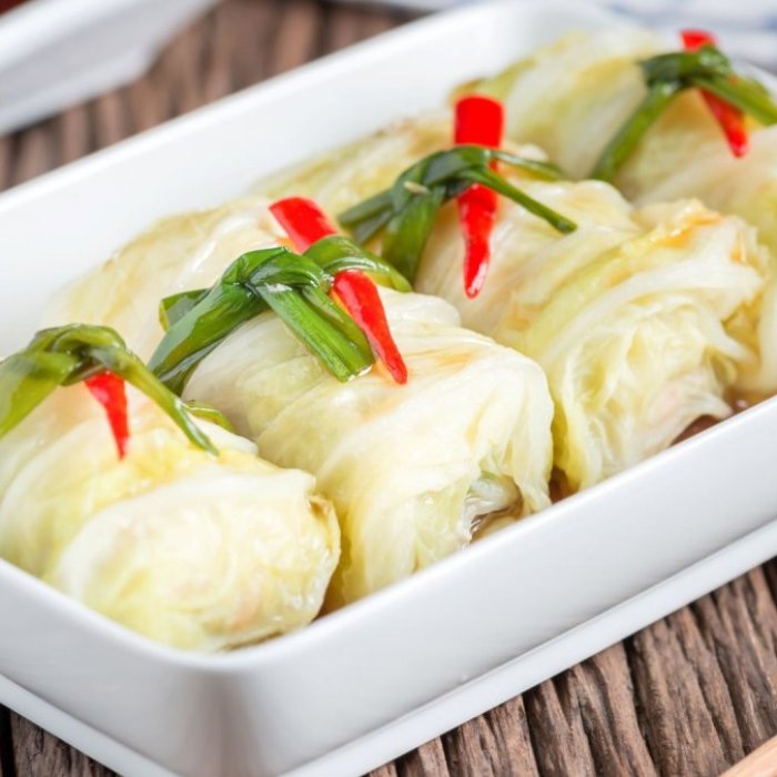 Ballotines de porc et de citrouille cuites à la vapeur