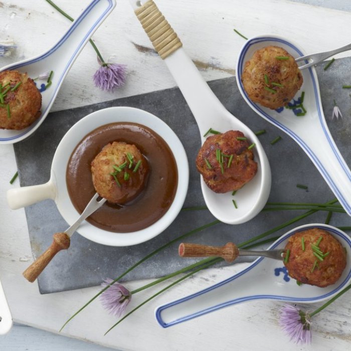 Boulettes de poulet/bœuf à la sauce Hoisin