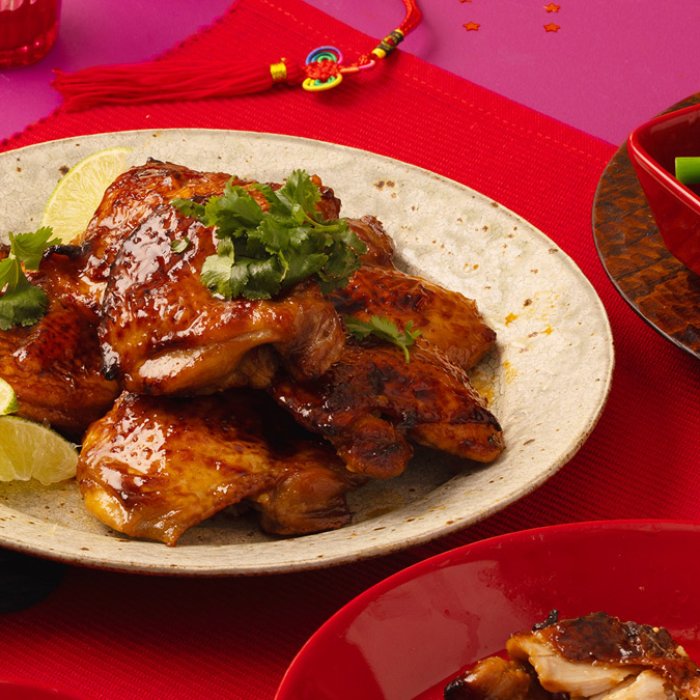 Poulet au miel, lime et soja
