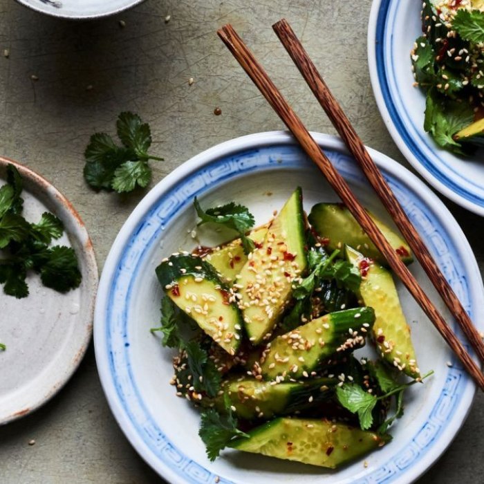 Salade de concombre à l'orientale