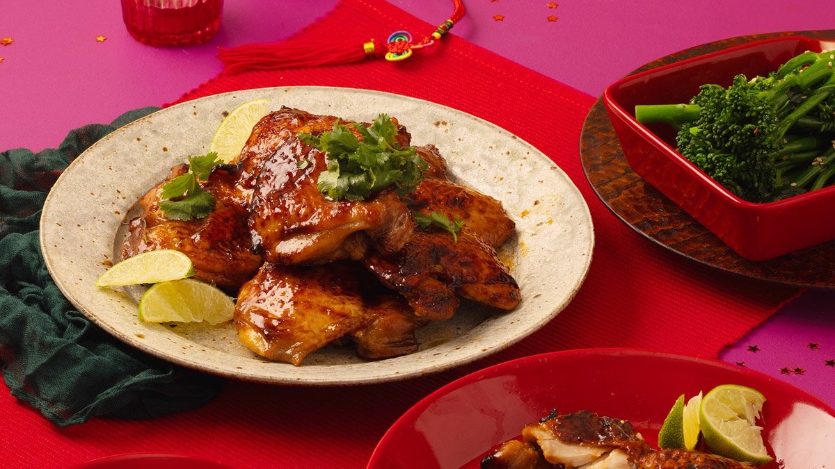Poulet au miel, lime et soja
